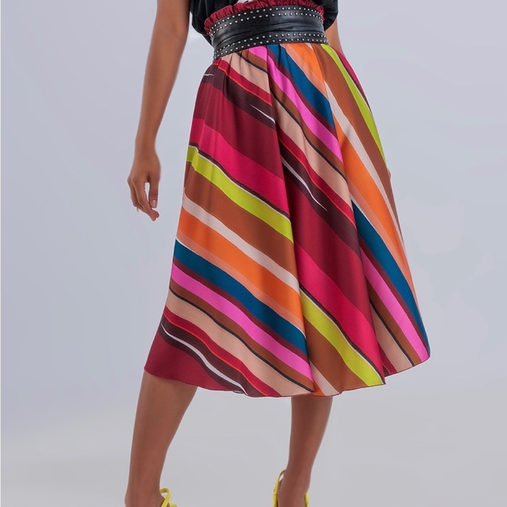Elastic Waistband Midi Skirt